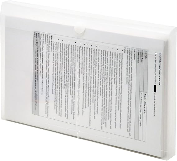 Lion Vel-Close-R Clear Poly Envelopes with Gusset, Legal, Side Load, 6 EA/Pack, 1 Pack (22050-CR)