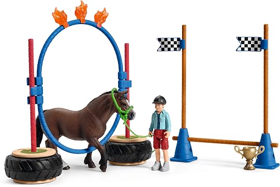 Schleich Farm World - 26Pc Pony Agility Race Playset - Kids Ages 3+ | 42482