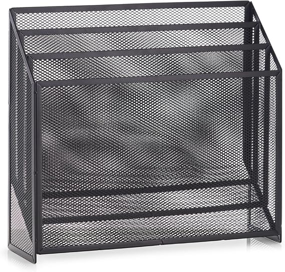 Zeller Newspaper Stand Mesh, Charcoal, 32 x 9 x 29.5 cm