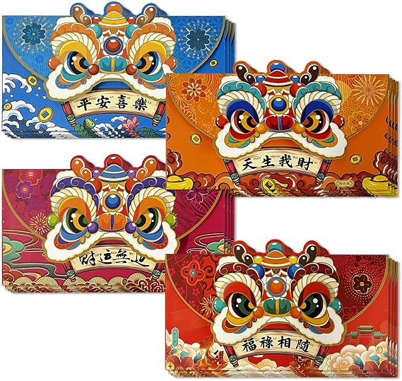 Chinese New Year Red Envelopes 2026 Hongbao (B-24PCS)