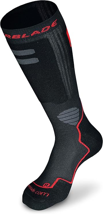 Rollerblade High Performance Men's Socks, Inline Skating, Multi Sport, Black and Red