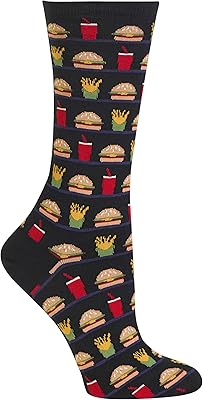 Hot Sox Womens Fun Food & Drink Novelty Crew Socks 1-Pair