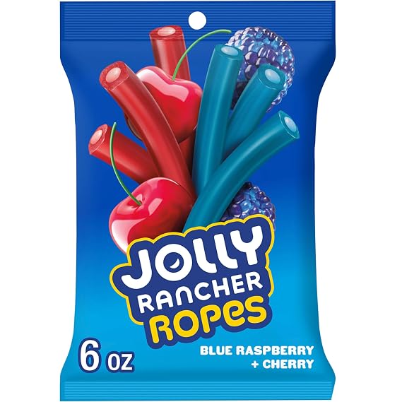 JOLLY RANCHER Ropes Blue Raspberry & Cherry Candy Bag, 6 oz