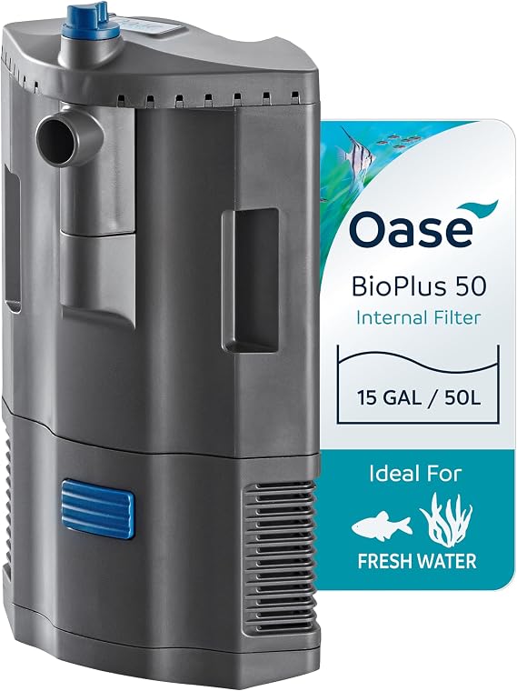 Oase BioPlus 50 Compact Internal Filter for Clean & Clear Aquarium Water Easy Maintenance, Discreet Corner Mount, for Freshwater Tanks up to 15 Gallons
