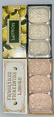 La Saponeria Firenze by Saponificio Artigianale Fiorentino Soap Made in Italy - 13.20oz Lemon Soap Bundle, White, 20.1