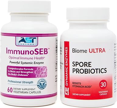 ImmunoSEB 60 caps & Biome Ultra ProbioSEB CSC3 30 caps - Immunity Boost Bundle Systemic Enzymes & Probiotics