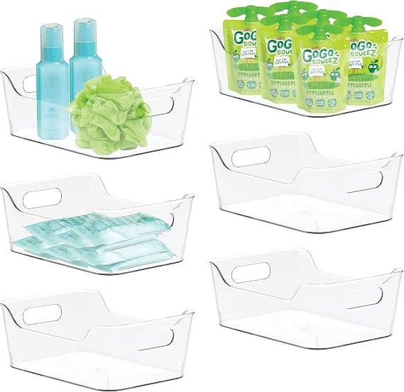 bHome Plastic Storage Bins For Kitchen Organization, Pantry Organization and Storage, Closet Organizers & Storage Containers Baskets for Organizing Cabinets, Freezer, Fridge Organizer Bins - 6 Small