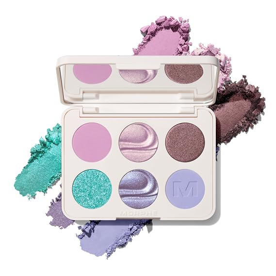 Morphe ChromaPlus 6-Pan Eyeshadow Palette - High Pigment Eye Makeup with Shimmer, Matte & Metallic Eye Shadow - Neutral Eyeshadow Makeup Collection for All-Day Wear - Sky-Fi (0.26 oz)
