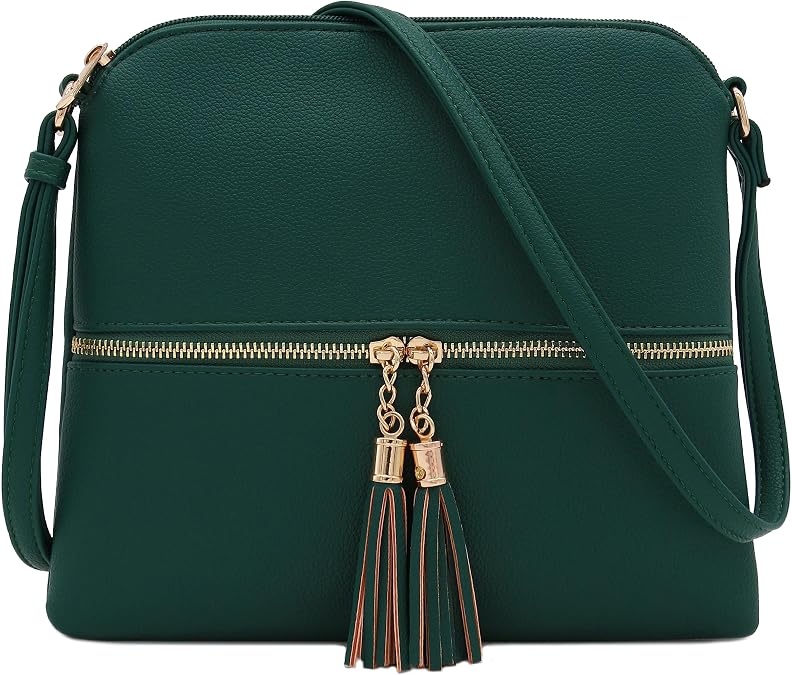 DELUXITY Lightweight Medium Crossbody Bag with Tassel | Lightweight