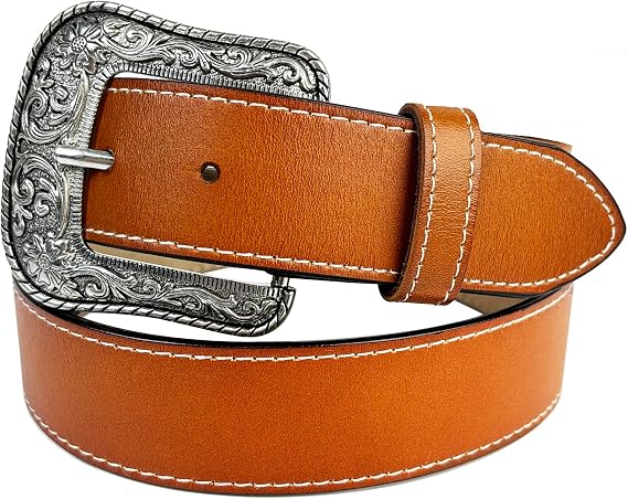 TOPACC Genuine Leather Western Belt for Woman Men Cowgirl Cowboy Country Belts for Jeans Pant Rodeo