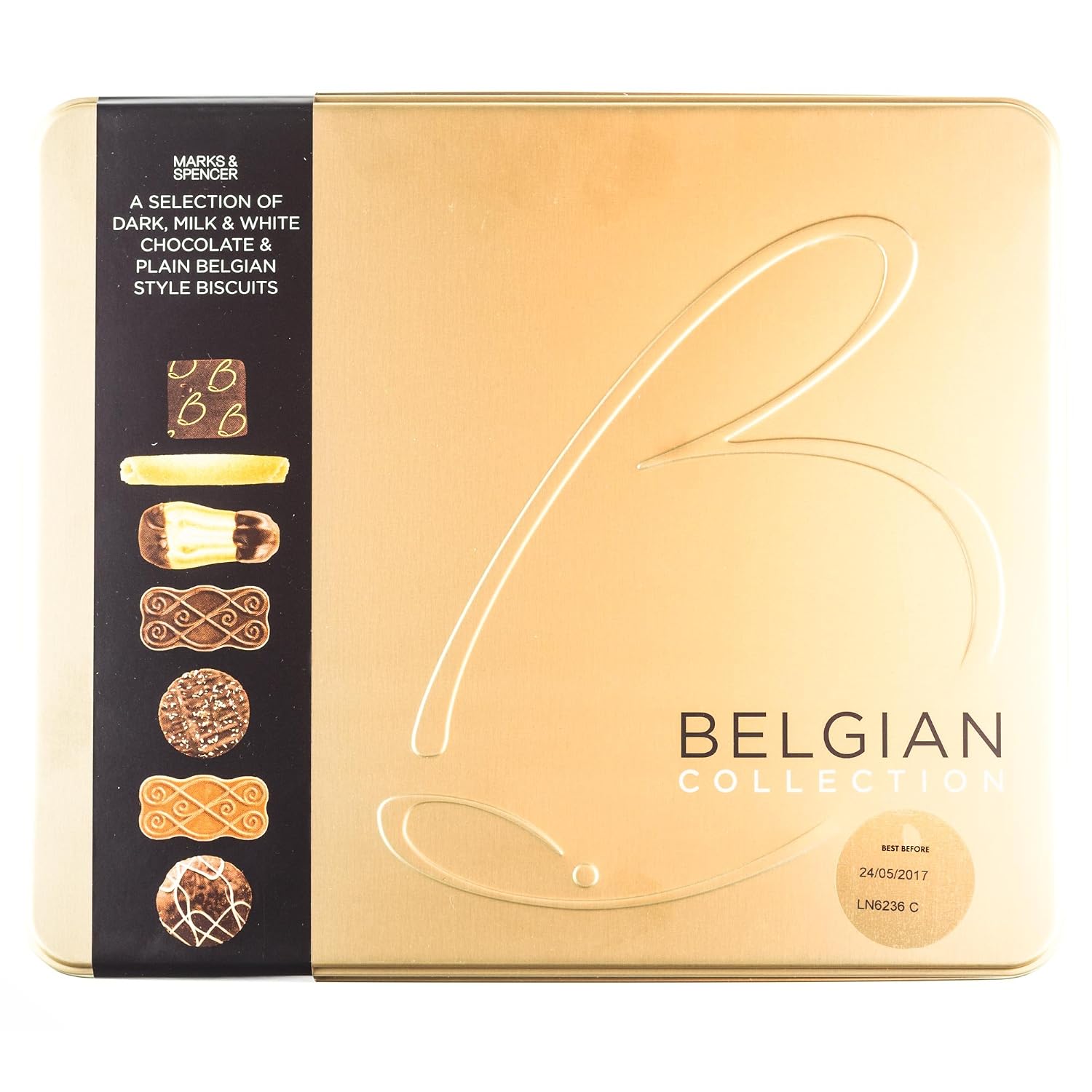 Marks & Spencer  M&S Belgian Collection Biscuits | A Selection of Dark, Milk & White Chocolate & Plain Belgian Style Biscuits Made in Belgium | 1kg2.2lbs