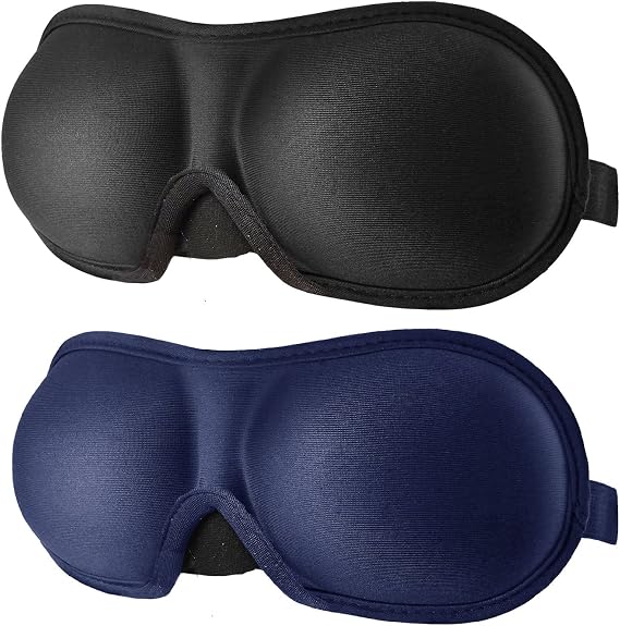 3D Eye mask for Sleeping,Machine Washable, Sleep Mask for Women, Blinder Blindfold Airplane (Black+Navy)