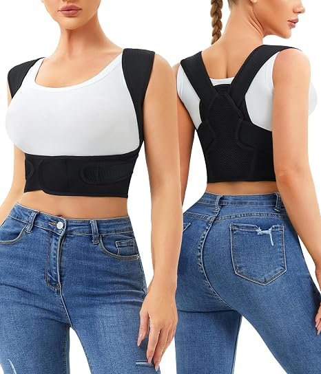URSEXYLY Posture Corrector for Women and Men Adjustable Upper Back Brace Breathable Spine Support-Neck, Shoulder, Clavicle, Back Relief(XL/2XL,Black)