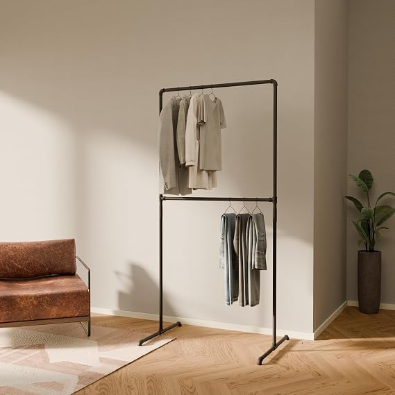 pamo Clothing Rack Black 39" W x 76" H, 170 lbs Load Capacity