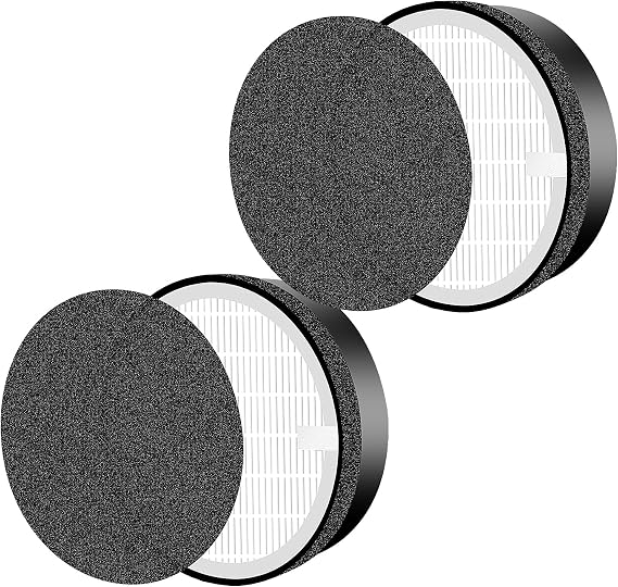 2 Pack LV-H132 Efficient Replacement Filter for LEVOIT LV-H132 Air Purifier | 3-in-1 Nylon Pre-Filter and True Activated Carbon Filters, Odor Reducing Filters for Home & Office, Part: LV-H132-RF