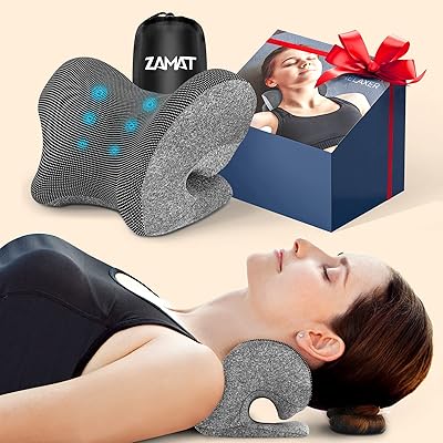 ZAMAT Neck and Shoulder Relaxer wMagnetic Therapy Pillowcase, Neck Stretcher Chiropractic Pillows for Pain Relief, Cervical Traction Device for Relieve TMJ Headache Muscle Tension Spine Alignment