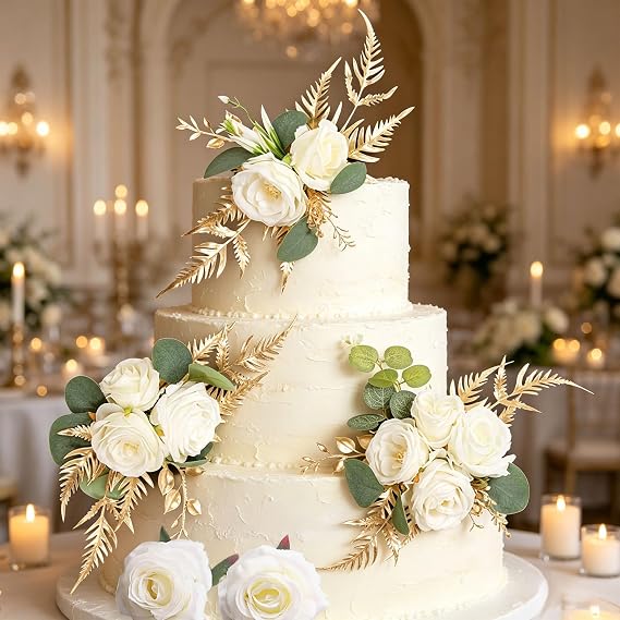 Wedding Flowers Cake Toppers Rose Flowers for Cake Decorating