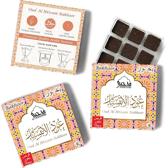 Oud Al Ibtisam Bakhoor Incense by Dukhni | 3x9 pc | Warm Floral Oud Incense