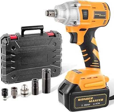 WONDER MASTER 21V Power Impact Wrenches Cordless Impact Wrench Kit with 12 Chuck Detent 300N.m Nut-busting Torque