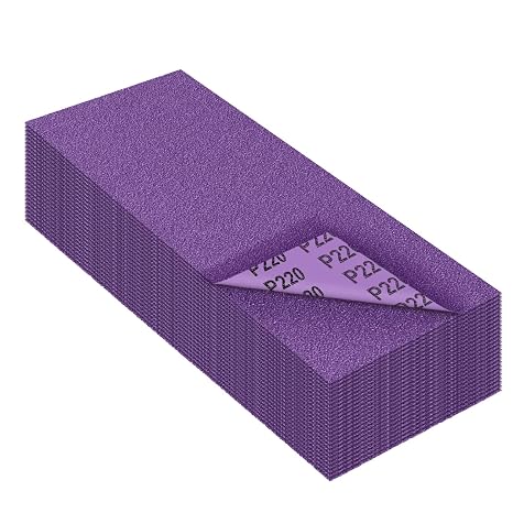 MAXMAN Sandpaper 220 Grit, 9 x 3.6 Wet Dry Sanding Sheets, for Metal/Wood | 25Pcs Sandpaper Sheets, Ceramic Abrasive Sand Paper, for Wood Furniture Finishing/Metal Grinding/Automotive Polishing/Drywall