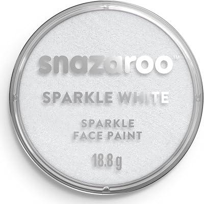 Snazaroo Sparkle Face and Body Paint, 18.8g 0.66-oz Pot, Sparkle White