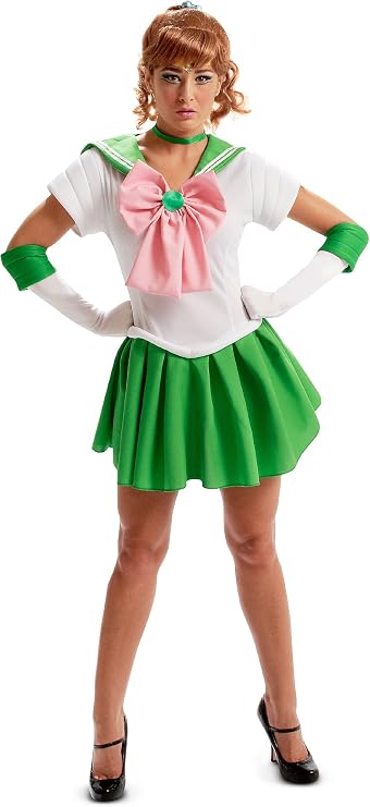 InCogneato Sailor Moon/Jupiter Adult Costume, White/Green, Small