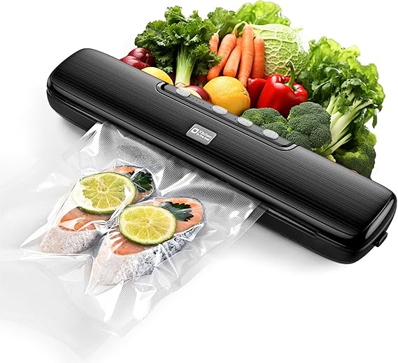 Kitchen in the Box Vacuum Sealer Machine, Food Vacuum Sealer Machine with Seal Bags for Sous Vide & Food Storage, 32cm Sealing Bar, Dry/Moist/Seal/VAC/External VAC Modes with 5 Levels, Fast & Compact