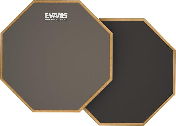 Evans RF12D RealFeel - Davul Uygulama Pedi - Davul Pedi - Davulcu Uygulama Pedi - Sakız Kauçuk ve Neopren, 2 Taraflı, 30 cm, Gri