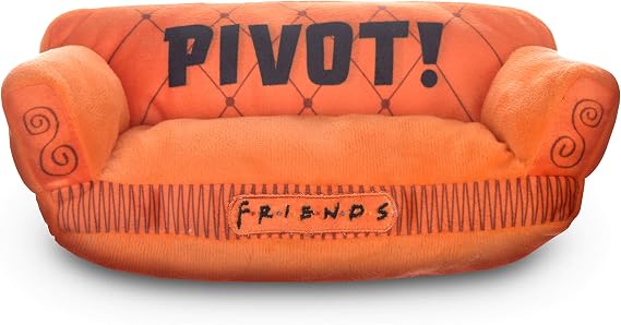 Friends the TV Show Dog Toy, Orange Sofa Pivot Couch from Friends TV Show Stuffed Animal Dog Toy, Merchandise Plush Dog Toy, 10"