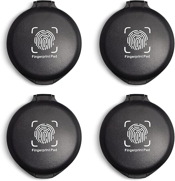 SAYEEC Fingerprint Ink Pad Thumbprint Ink Pad for Office Notary Supplies Identification Security ID Fingerprint Cards Law Enforcement Fingerprint Kit Thumb Print Ink Pad Stamp Pad (Black-4 Pack)