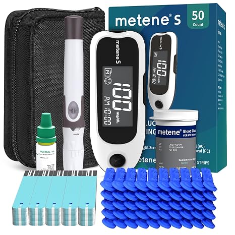 Metene S Blood Glucose Monitor Kit, Blood Sugar Testing Kit, 7s Reading