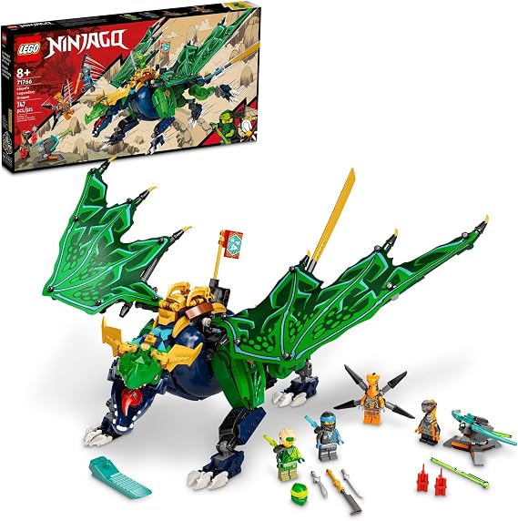 LEGO NINJAGO Lloyd's Legendary Dragon 71766 Ninja Fighting Toy Game Kit NINJAGO Lloyd and Snake Figures Construction Kit for Ninja Fans Ages 8+ (747 Pieces)
