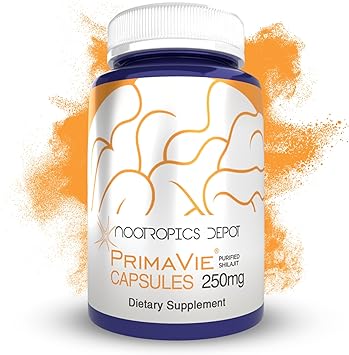 Nootropics Depot PrimaVie Shilajit Capsules | 250mg | 30 Count | Purified Extract | Ayurveda Supplement | Supports Mitochondrial Function + Boosts Endurance