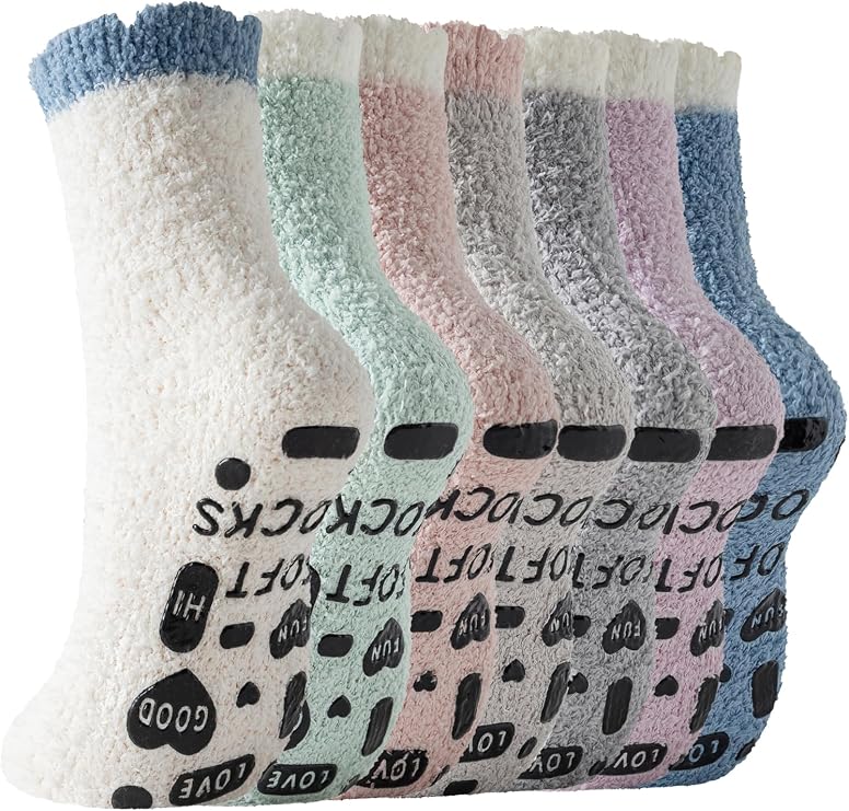 Fluffy Fuzzy Sock, Plush Sleeping Slipper Socks for Women