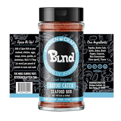 Kitchen Crafted - BLND Bayou Catch Cajun Seasoning, Traditional Louisiana Spices, Gluten-Free for Cooking, Non GMO Fish seasoning and Cooking Spices, 8.8 oz