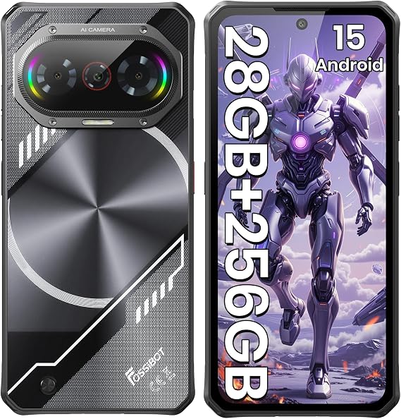 FOSSIBOT 2026 F114 Rugged Phone Unlocked, 28GB RAM 256GB+2TB ROM, 50MP AI Camera,6.67" 120Hz HD+ Display,Android 15 CellPhones, IP68/IP69K Waterproof Phone, NFC,Outdoor Gaming Smartphone,Black