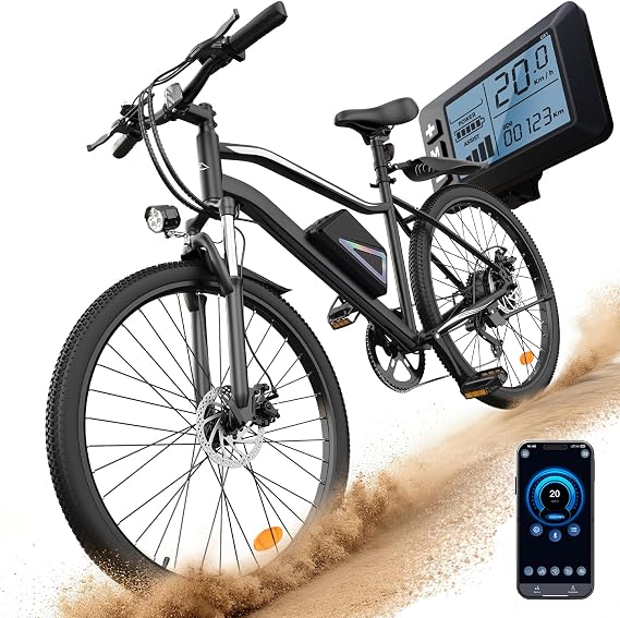 Electric Bike 26" Tire with 1500W Peak Motor, Up to 80 Miles Range