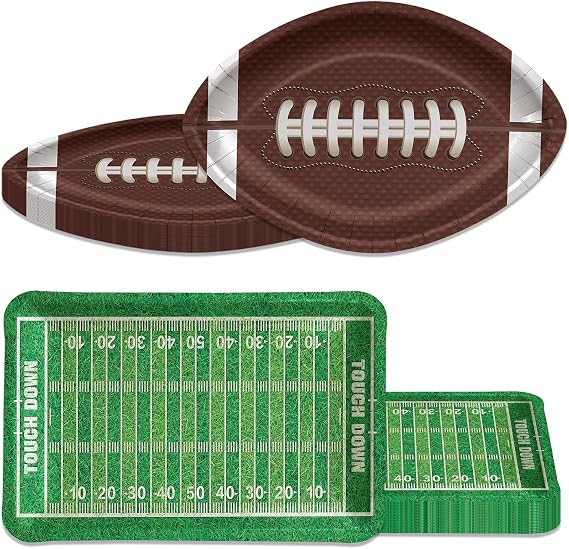 Football Plates, Football Party Decorations Football Party Plates Disposable Paper Plates for Kids Men Football Birthday Party Tailgate Party Football Game Day (40)