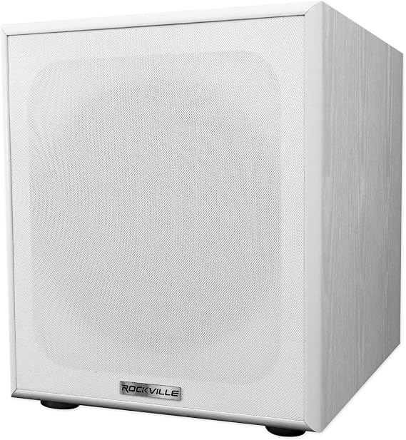 Rockville Rock Shaker 10" White Powered Subwoofer Home Theater