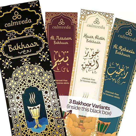 Arabian Oud Bakhoor Incense Sticks - (3 Variants, 40+ Incense) Deep Warm Arabic Incenses Like Al Nasaem, Hoor Alain & Al Raheeb Oud Bukhoor | Perfect Islamic Gifts or Eid Gifts