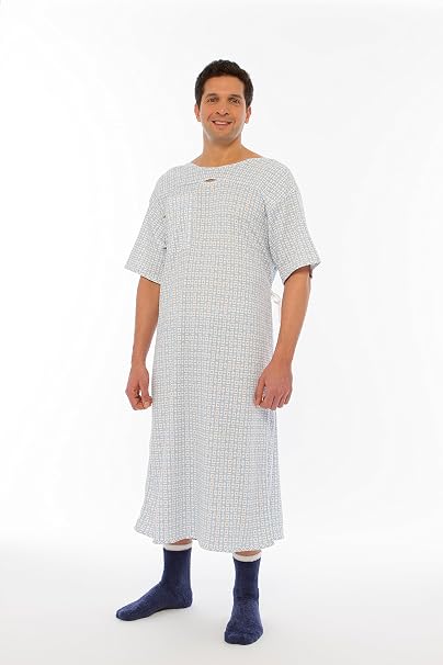 PatientStyle Premium Hospital Gown with Back Tie & Shoulder Snaps - Unisex Medical Patient Gown, Perfect for Elderly Care and Labor