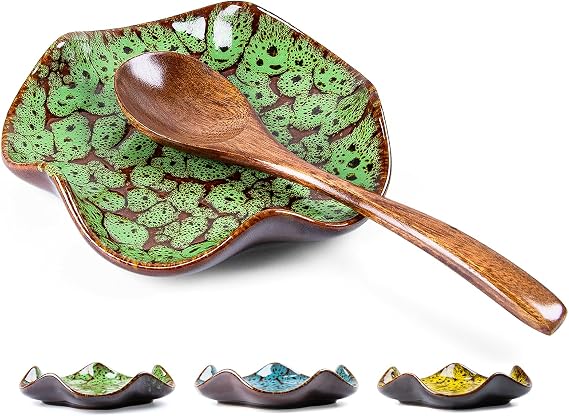 Spoon Rest for Stove Top, 5.3 Inch Ceramic Spoon Holder for Kitchen Counter