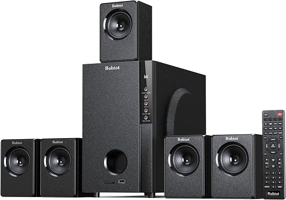 Bobtot Home Theater Systems with 5.25 inch Subwoofer, 600 Watts Peak Power