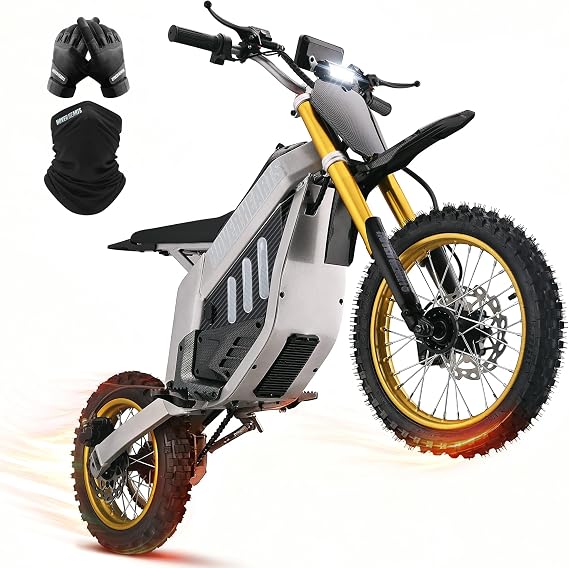 HOVER HEART Electric Dirt Bike for Adults, Ebikes for Adult Electric Dirt Bike for Teens 13-16, Mini Dirts Bike Motorcycle, E Dirts Bikes, Dirtbike, E-bike, Max Load 220 Lbs, Speed 42 Mph (Sand White)