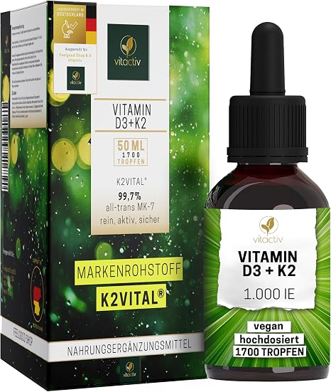 VITACTIV Vitamin D3 1000 IU + K2 with K2VITAL Vegan 1700 Drops