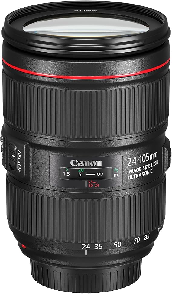 Canon EF 24105mm f/4L is II USM Lens, Black - 1380C002 | Includes lens hood, caps and case for travel, storage and protection