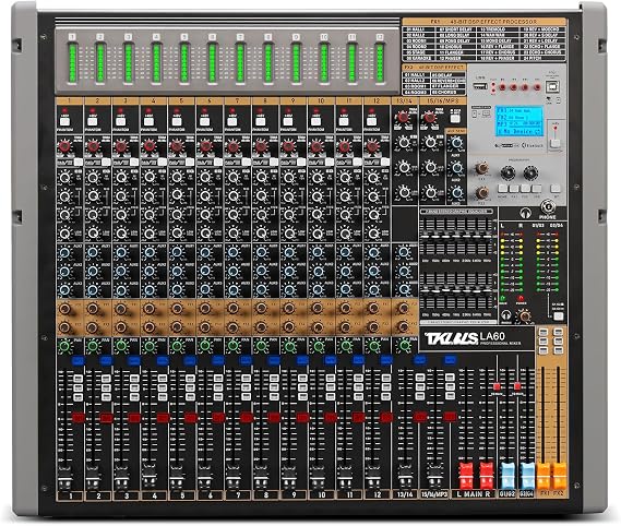 16-Channel Audio Mixer with USB, Dual DSP Effects, 48V Phantom Power
