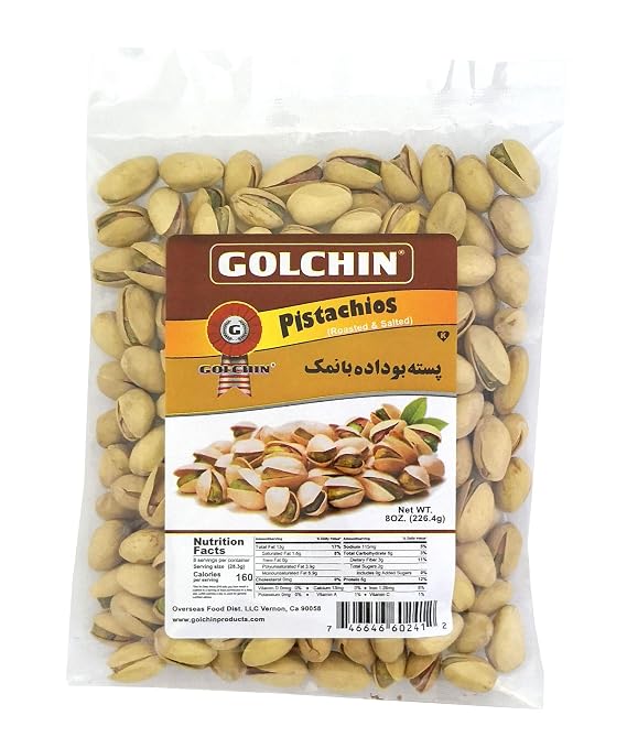 Golchin Roasted & Salted Pistachios, 8 oz