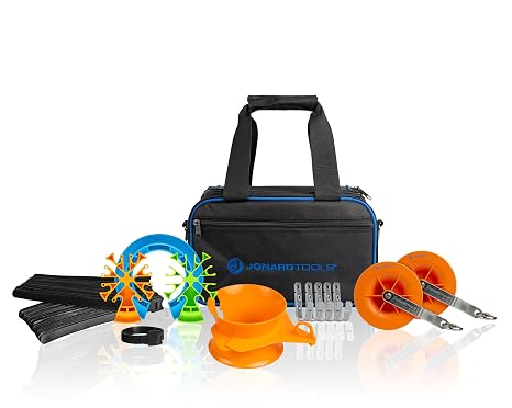 Jonard Tools TK-605 Cable Pulling Kit - Complete Cable Management Kit, Includes Cable Tie Straps, Cable Comb, Cable Funnel, J Hooks, Pulley, and Carrying Case