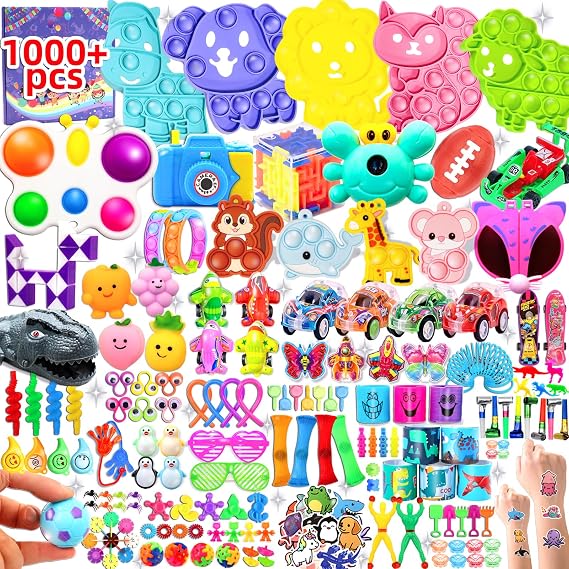 1000 Pcs Party Favors for Kids, Fidget Toys Bulk, Treasure Box Toys for Classroom Prizes, Goodie Bag Stuffers Pinata Fillers, Carnival Birthday Stocking Stuffers for Boys Girls, Prize Box Toy for Kids